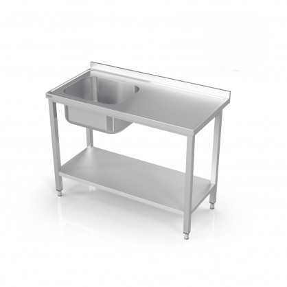 Töölaud alusriiuli ja valamuga 1000*650*900mm (UUS) OUTLET