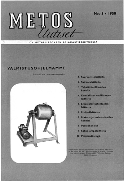 Metos Uutiset no 5 - 1950